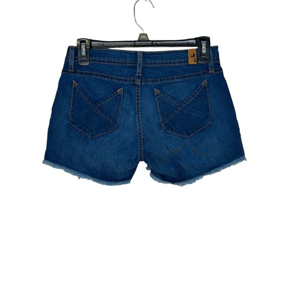 Nightcap Women's Jean Shorts Mid-Rise Cut-Off 5-Pocket Stretch Denim Blue Sz. 26 - Picture 5 of 10